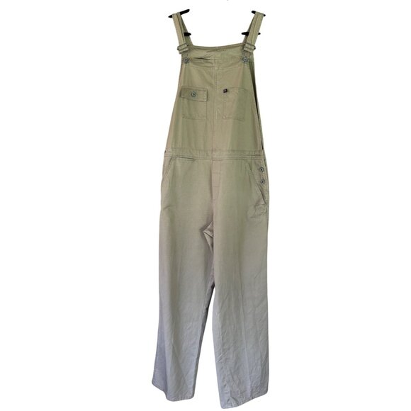 Polo Jeans Co. Ralph Lauren Vintage Beige Denim Overalls Relaxed Fit Adjustable - Picture 10 of 15